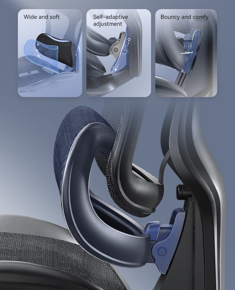Sihoo's patented invention, whether you are sitting upright or leaning back, your waist can always be supported.