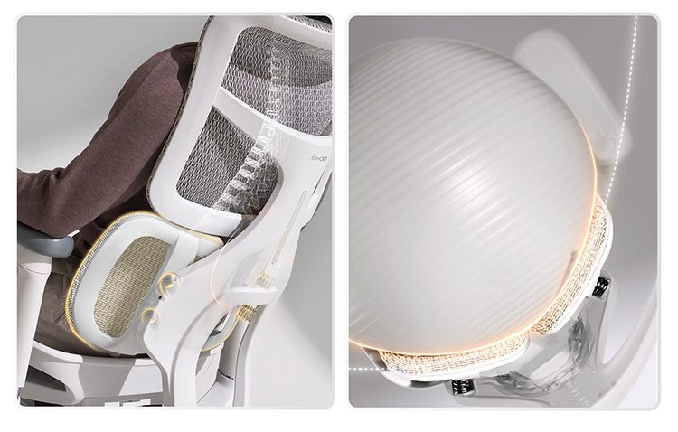 Additionally, the four omni-directional springs behind the lumbar support allow it to dynamically adjust to your sitting position.