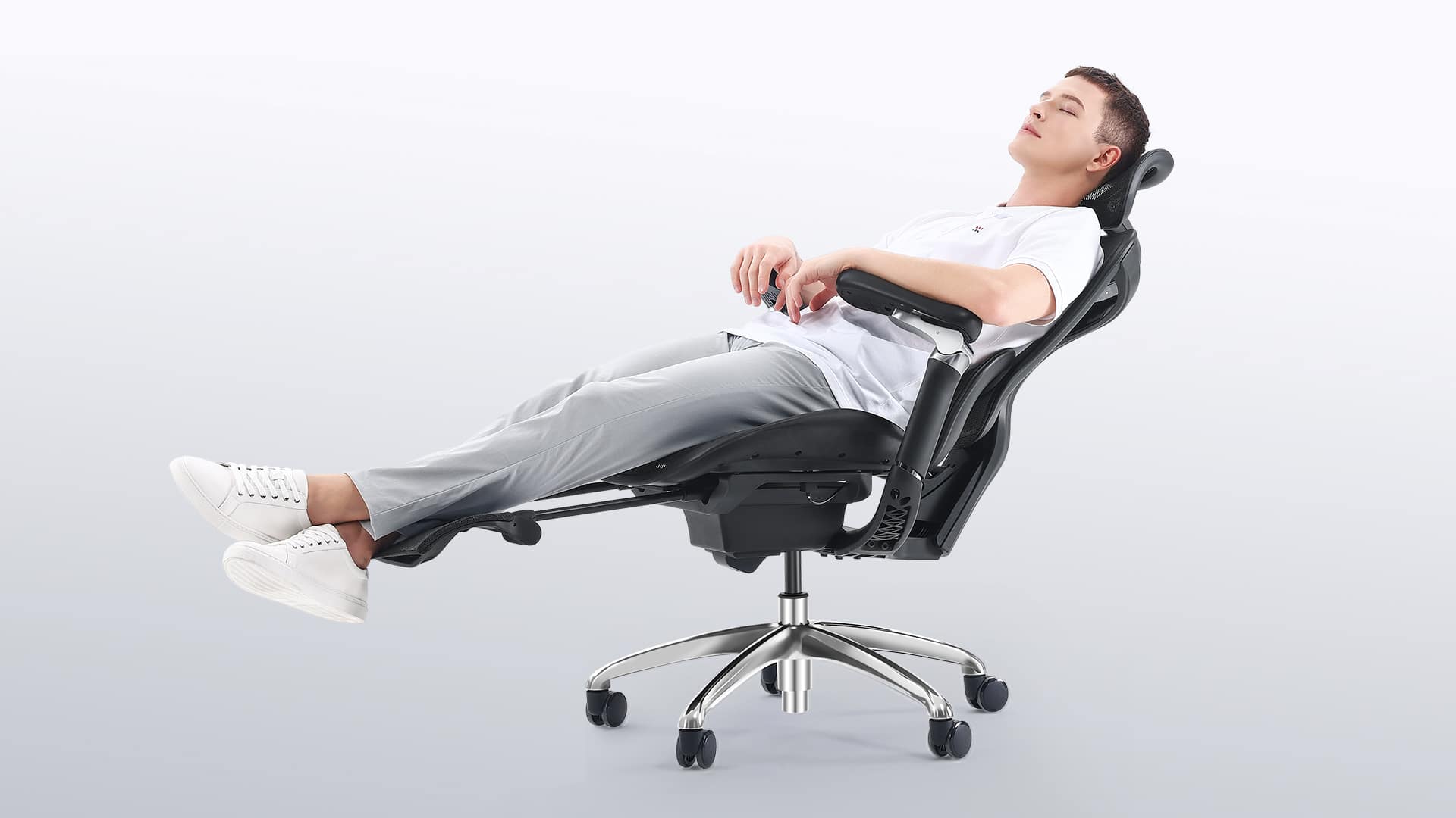 Compact ergonomic desk chairs for limited workspace dimensions