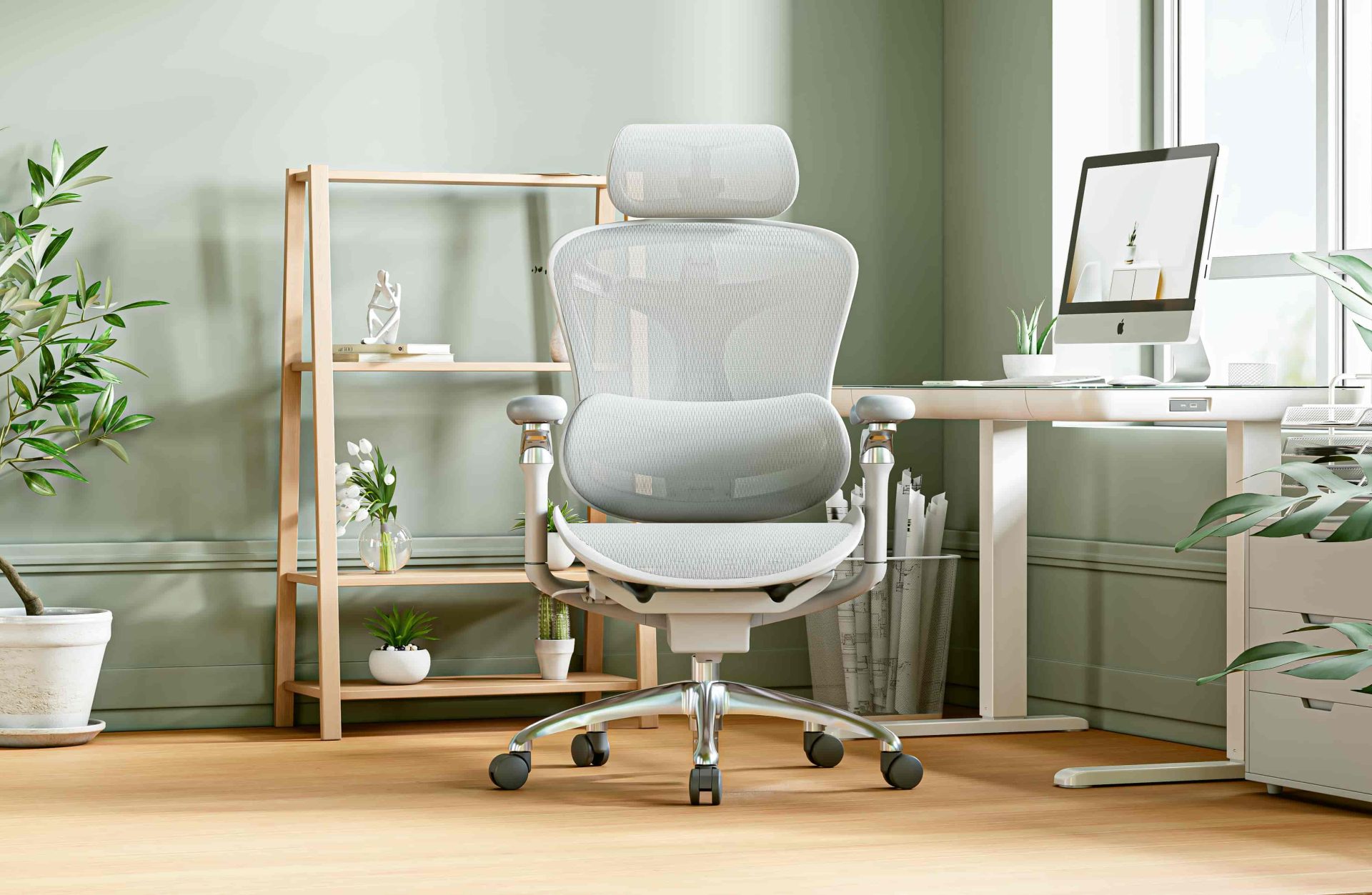 Built-in lumbar support office chair for B2B commercial seating