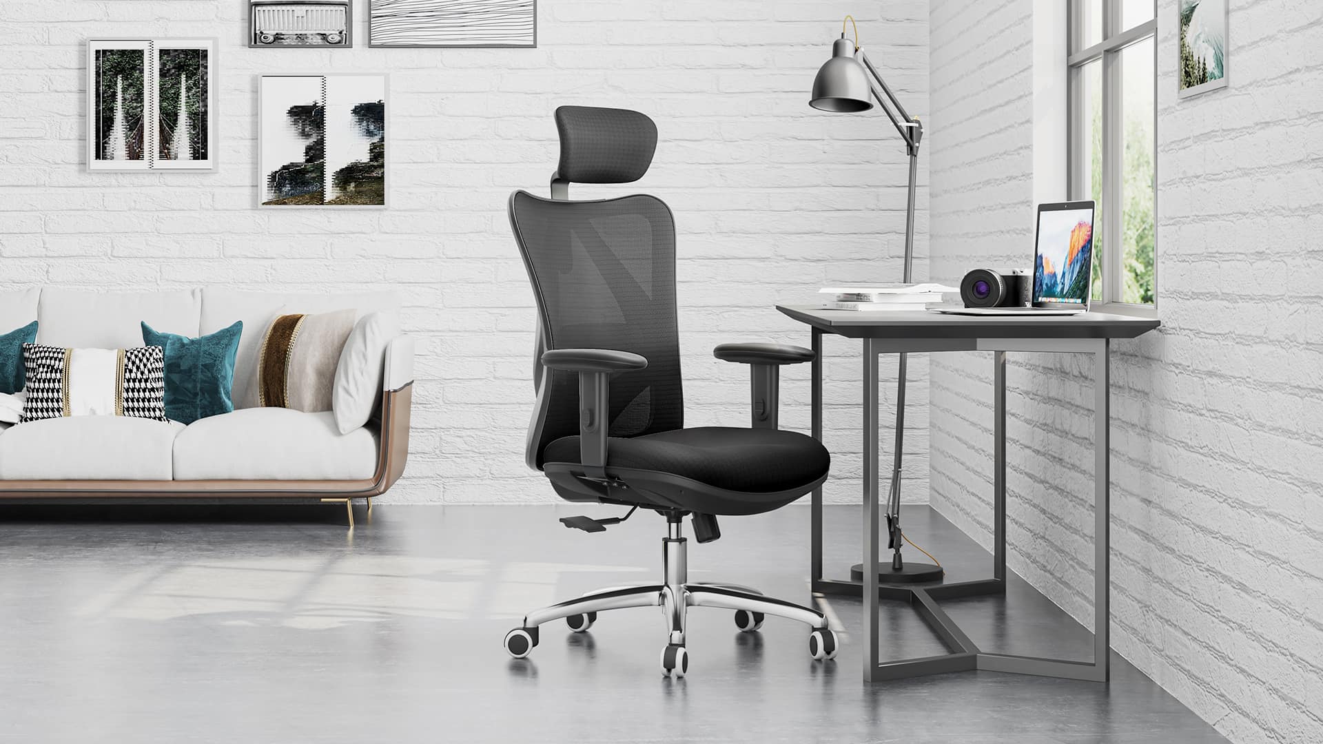 Compact task chair for a small home office