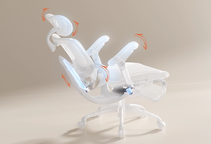 Every part of the chair moves in harmony, delivering seamless full-body adaptive support.