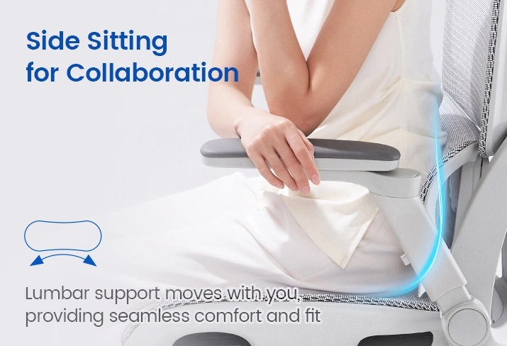 Lumbar support moves with you, providing seamless comfort and fit